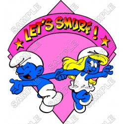 Let's Smurf  T Shirt Iron on Transfer Decal ~#24