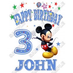 Mickey  Mouse  Birthday  Personalized  Custom  T Shirt Iron on Transfer Decal ~#6