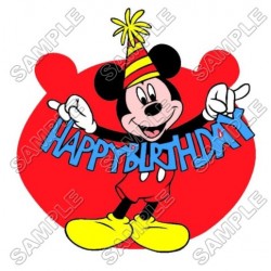 Mickey Mouse Birthday T Shirt Iron on Transfer Decal ~#26