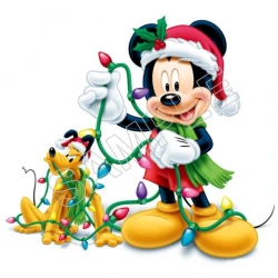 Mickey Mouse Christmas T Shirt Iron on Transfer Decal ~#18