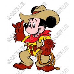 Mickey Mouse Cowboy T Shirt Iron on Transfer Decal ~#3