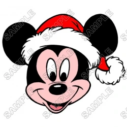 Mickey Mouse  Santa Christmas  T Shirt Iron on Transfer  Decal ~#37