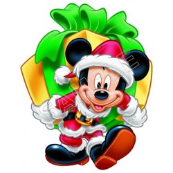 Mickey Mouse Santa Christmas  T Shirt Iron on Transfer Decal ~#46