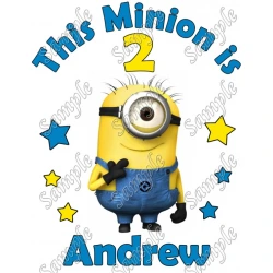 Minion Despicable Me Birthday Personalized Custom T Shirt Iron on Transfer Decal ~#45