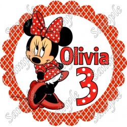 Minnie Mouse  Birthday  Custom Personalized  T Shirt Iron on Transfer Decal ~#2