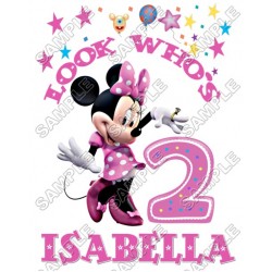 Minnie Mouse  Birthday  Personalized  Custom  T Shirt Iron on Transfer Decal ~#5