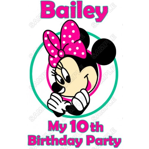  Minnie Mouse Birthday Personalized  Iron on Transfer ~#22 by www.topironons.com