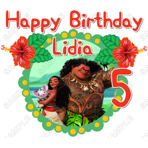  Moana  Birthday  Personalized T Shirt Iron on Transfer Decal ~#1 by www.topironons.com