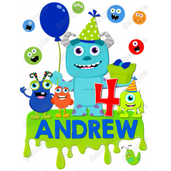 Monsters, Inc.  Birthday  Personalized  Custom  T Shirt Iron on Transfer Decal ~#4