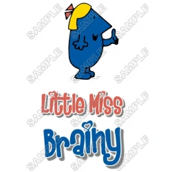 Mr Men and Little Miss Brainy T Shirt Iron on Transfer Decal ~#24