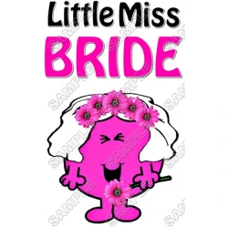 Mr Men and Little Miss Bride T Shirt Iron on Transfer Decal ~#32