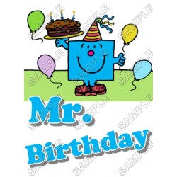 Mr Men and Little Miss Mr. Birthday T Shirt Iron on Transfer Decal ~#6