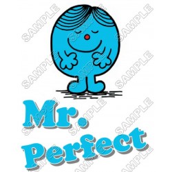Mr Men and Little Miss Mr. Perfect  T Shirt Iron on Transfer Decal ~#9