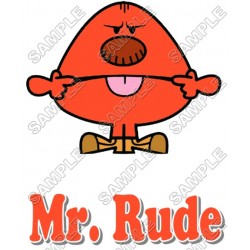 Mr Men and Little Miss Mr. Rude T Shirt Iron on Transfer Decal ~#4