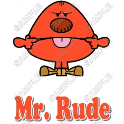Mr Men and Little Miss Mr. Rude T Shirt Iron on Transfer Decal ~#4