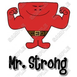 Mr Men and Little Miss Mr. Strong T Shirt Iron on Transfer Decal ~#7
