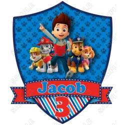 Paw Patrol  Boys Birthday Custom Personalized T Shirt Iron on Transfer Decal ~#8