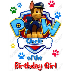 Paw Patrol  Chase  Birthday Custom Personalized  Iron on Transfer ~#1