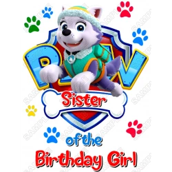 Paw Patrol  Everest  Birthday Custom Personalized  Iron on Transfer ~#1