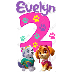 Paw Patrol Everest  Birthday Custom Personalized  Shirt Iron on Transfer ~#49