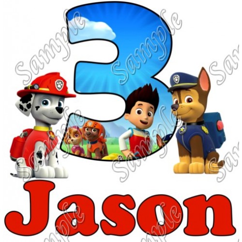  Paw Patrol Personalized Birthday Iron on Transfer Decal ~#7 by www.topironons.com