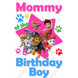 Paw Patrol  Pink Birthday Custom Personalized  Iron on Transfer ~#22