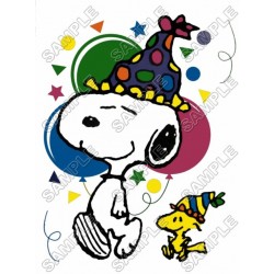 Peanuts, Snoopy, Charlie Brown Birthday   T Shirt Iron on Transfer Decal ~#2