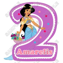 Princess Jasmine  Birthday  Personalized  Custom  T Shirt Iron on Transfer Decal ~#10