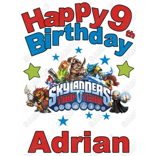  Skylanders Birthday  Personalized  Custom  T Shirt Iron on Transfer Decal ~#2 by www.topironons.com