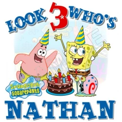 SpongeBob  Birthday Personalized Custom T Shirt Iron on Transfer Decal ~#45