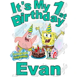 SpongeBob Personalized  Custom  T Shirt Iron on Transfer Decal ~#12