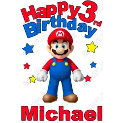 Super Mario Birthday  Personalized  Custom  T Shirt Iron on Transfer Decal ~#1