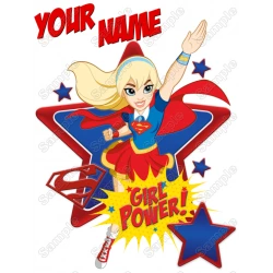 SuperGirl  Hero  Birthday Custom Personalized  Shirt Iron on Transfer ~#3