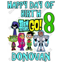Teen Titans Go  Birthday Custom Personalized  Iron on Transfer ~#5