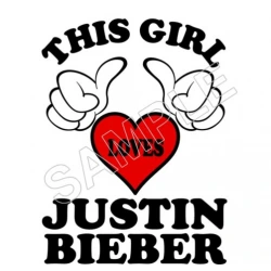 This Girl Loves Justin Bieber T Shirt  Iron on Transfer Decal ~#23