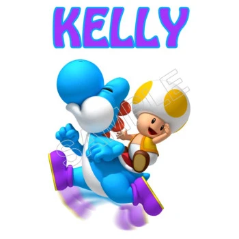 Yellow Toad Blue Yoshi  Mario Personalized  Custom  T Shirt Iron on Transfer Decal ~#56